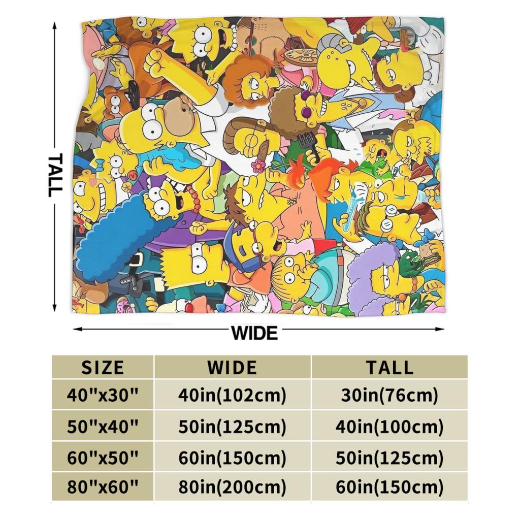 The Simpsons Cartoon Blanket Warm Novelty Plush Throw Blanket For Outdoor Decorative Flannel Bedspread Bed Cover