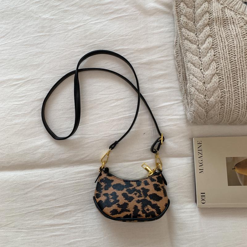 Детская милая сумка-кроссбоди с леопардовым принтом, кошелек для монет