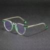 TR90 Frame Plug-in Anti Blue Light Glasses European and American Minimalist and High-end Round Frame Color Blocked Flat Lens