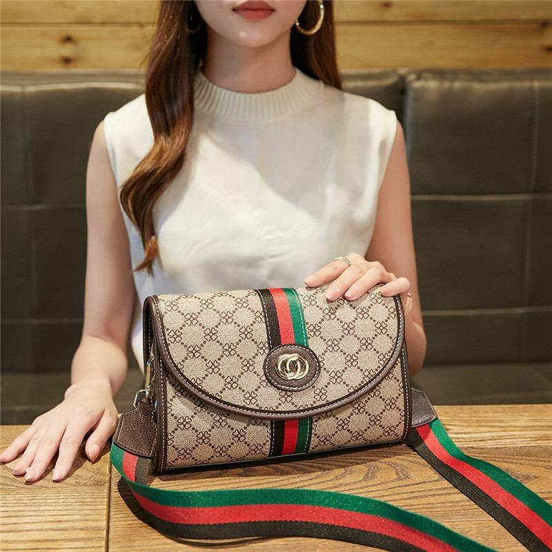 Fashion Shoulder Bag, Contrasting Color Bag, Women's Crossbody Bag, Mailman Bag, Shoulder Strap, Small Square Bag