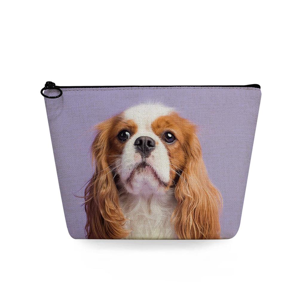 Women Dog Print Cosmetic Bag Toiletries Organize Travel Storage Case 6716
