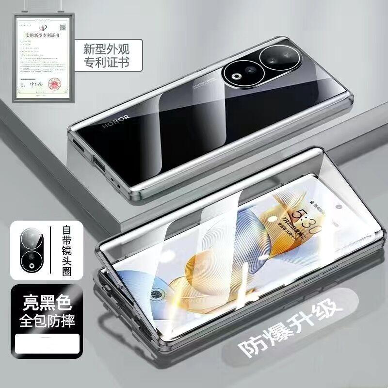 360 Full Case For Honor 90 Case Double Sided Magnetic Adsorption Tempering Glass Protection Clear Phone Cover For Honor 90 5G