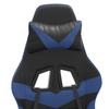 Gaming Chair with Footrest Swivel Black & Blue Synthetic Leather