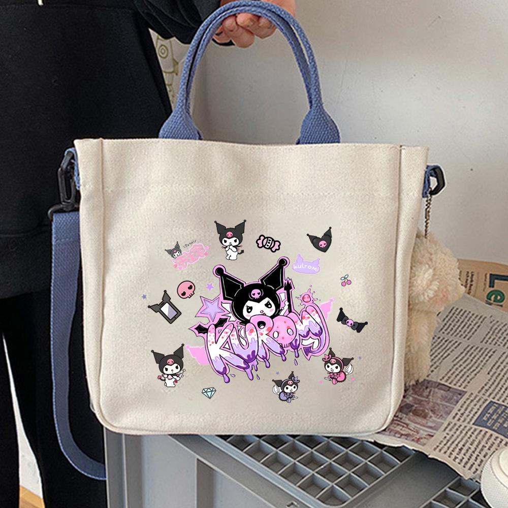 Japanese Cartoon Cute Hand-Held Canvas Bag Niche Design Shoulder Bag To Work Commuter Messenger Bag Woman