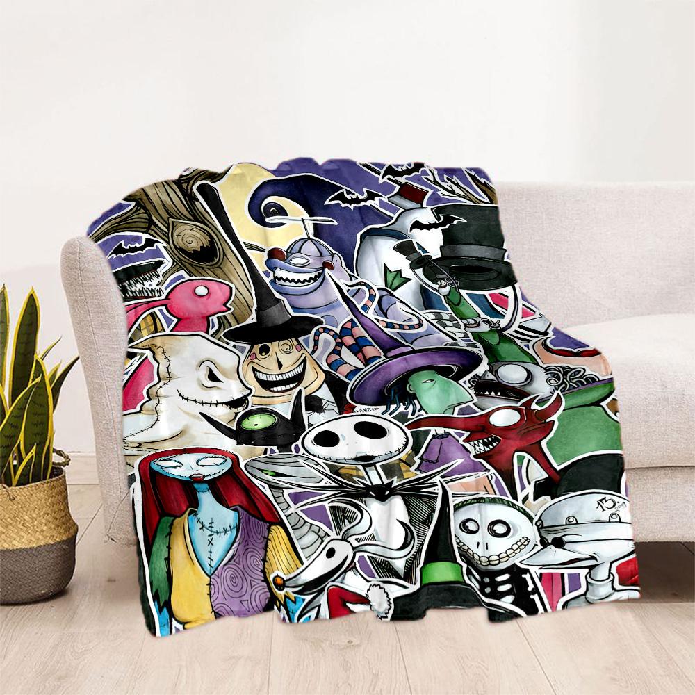 Christmas Nightmare Blanket Durable Comfort Perfect for Bed Seaside Couch All-Season Use Playful Design Ideal Gift for Friends Family Couples Picnic