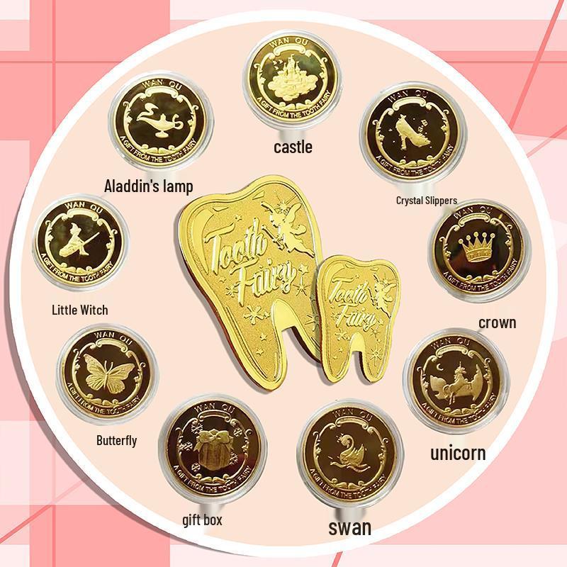 Tooth Fairy Keepsake: Gold Coin Storage Box for Children's Lost Teeth