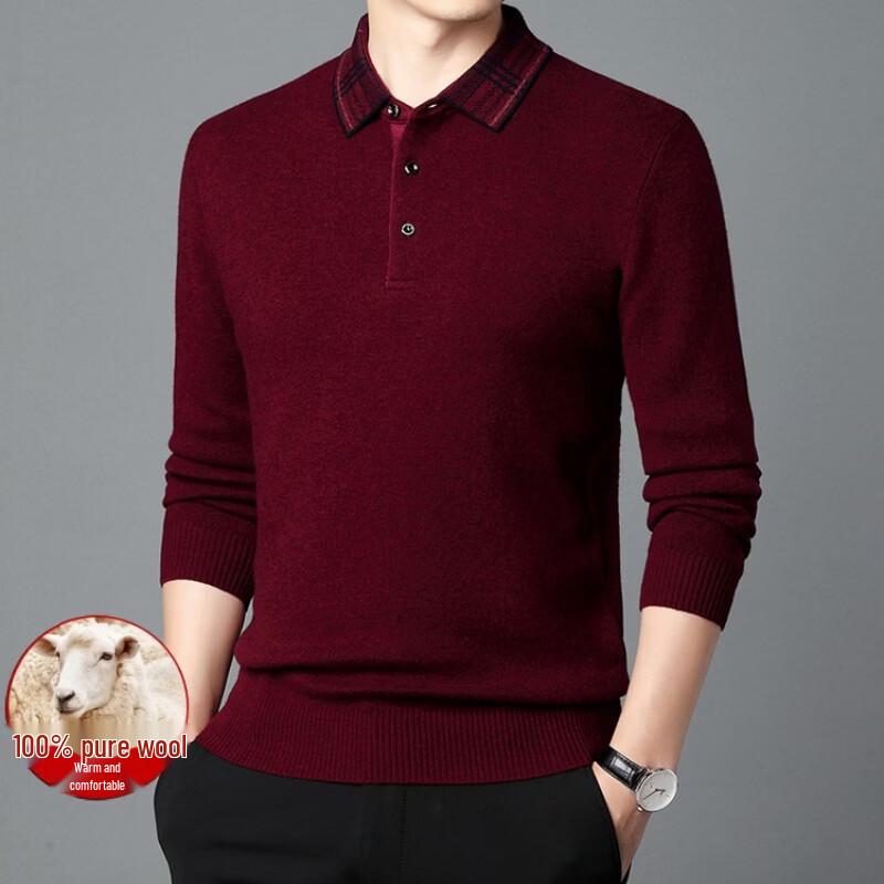 Hengyuanxiang Men's Thick Loose Casual Wool Sweater