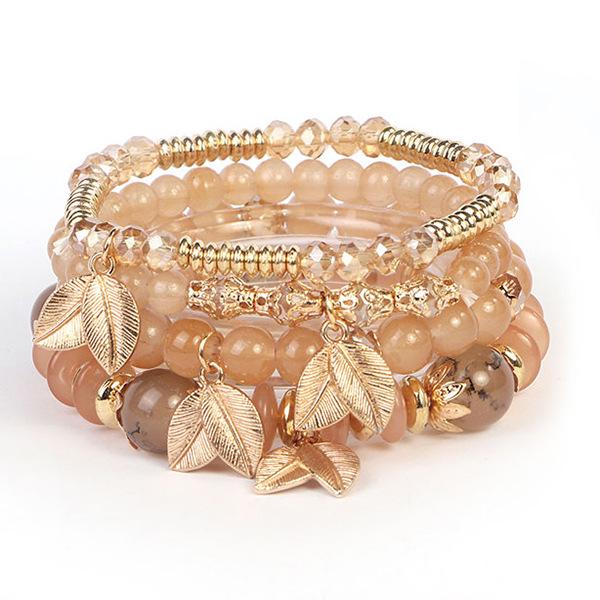 Bohemian Multilayer Beaded Wings Bracelet with Niche Design