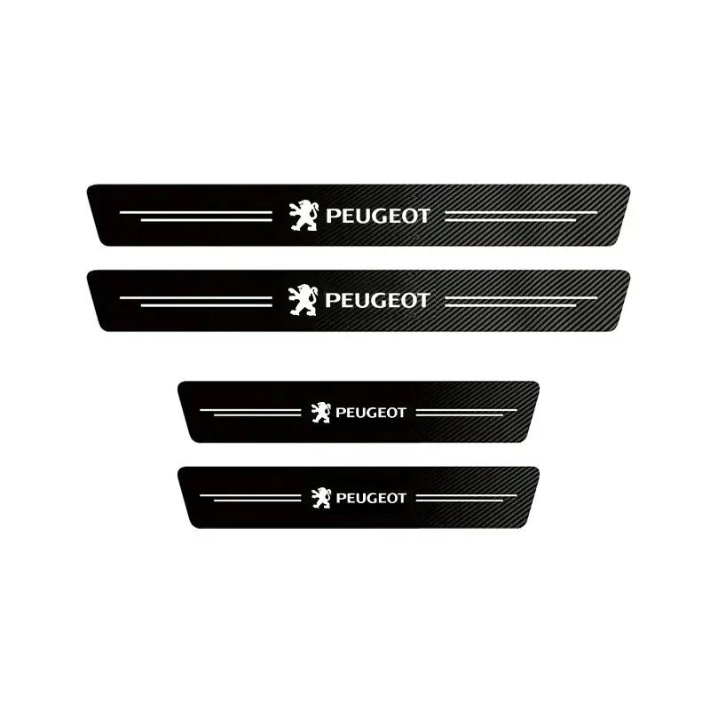 Car Sticker 2025 Hot 1/4/5Pcs Car Stickers Threshold Strip Carbon Fibre For Peugeot 206 307 308 3008 207 208 407 508 2008 5008 1