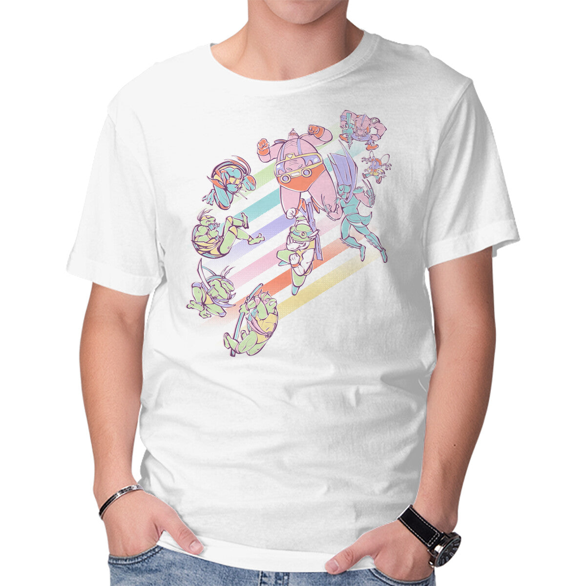 Unisex Crew Neck T-Shirt Mutant Wars Graphic Short Sleeve Casual Tee XXXL