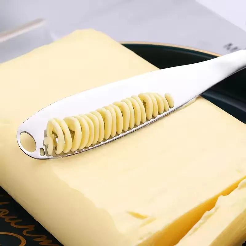 Coltello per burro Fori Coltello per formaggio Coltello per dessert Coltello per marmellata in acciaio inossidabile Posate Panna per toast Panna per pane Taglia formaggio Attrezzi da cucina