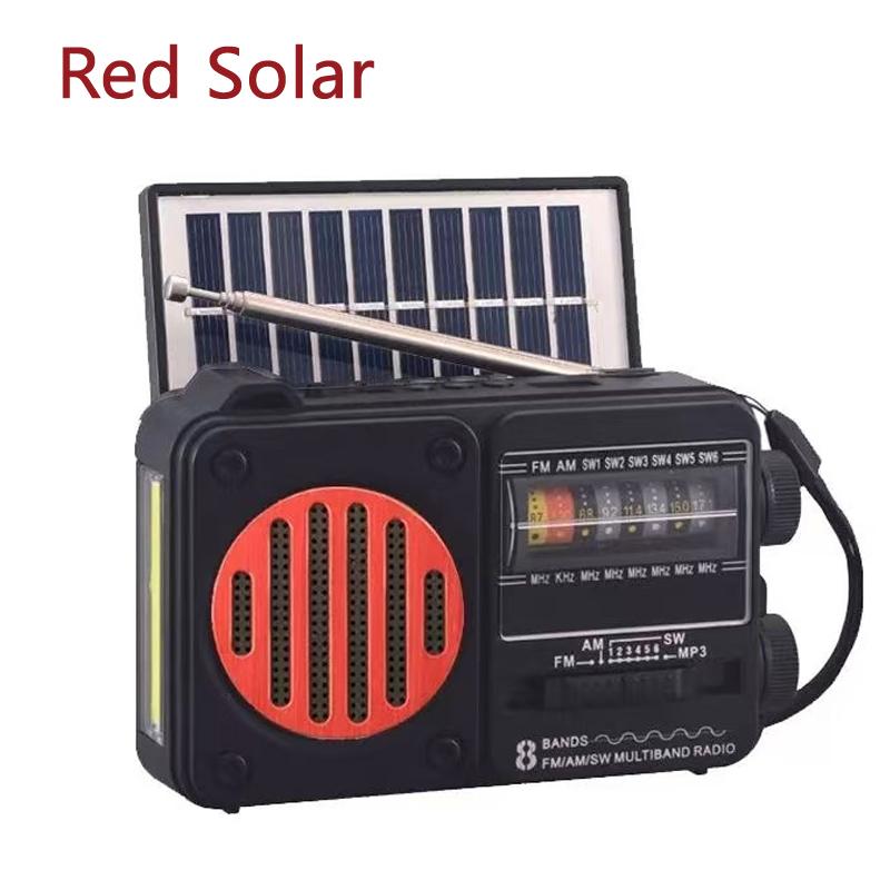 Portable Solar Radio Audio Multi-band Antenna FM Card U Disk Lighting