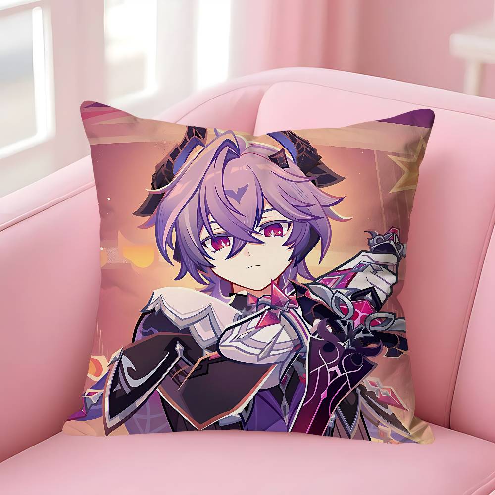 GGenshin Durin Impact Various Sizes Square Pillow Case For Car Home Bedchamber Decor Custom Valentine gift