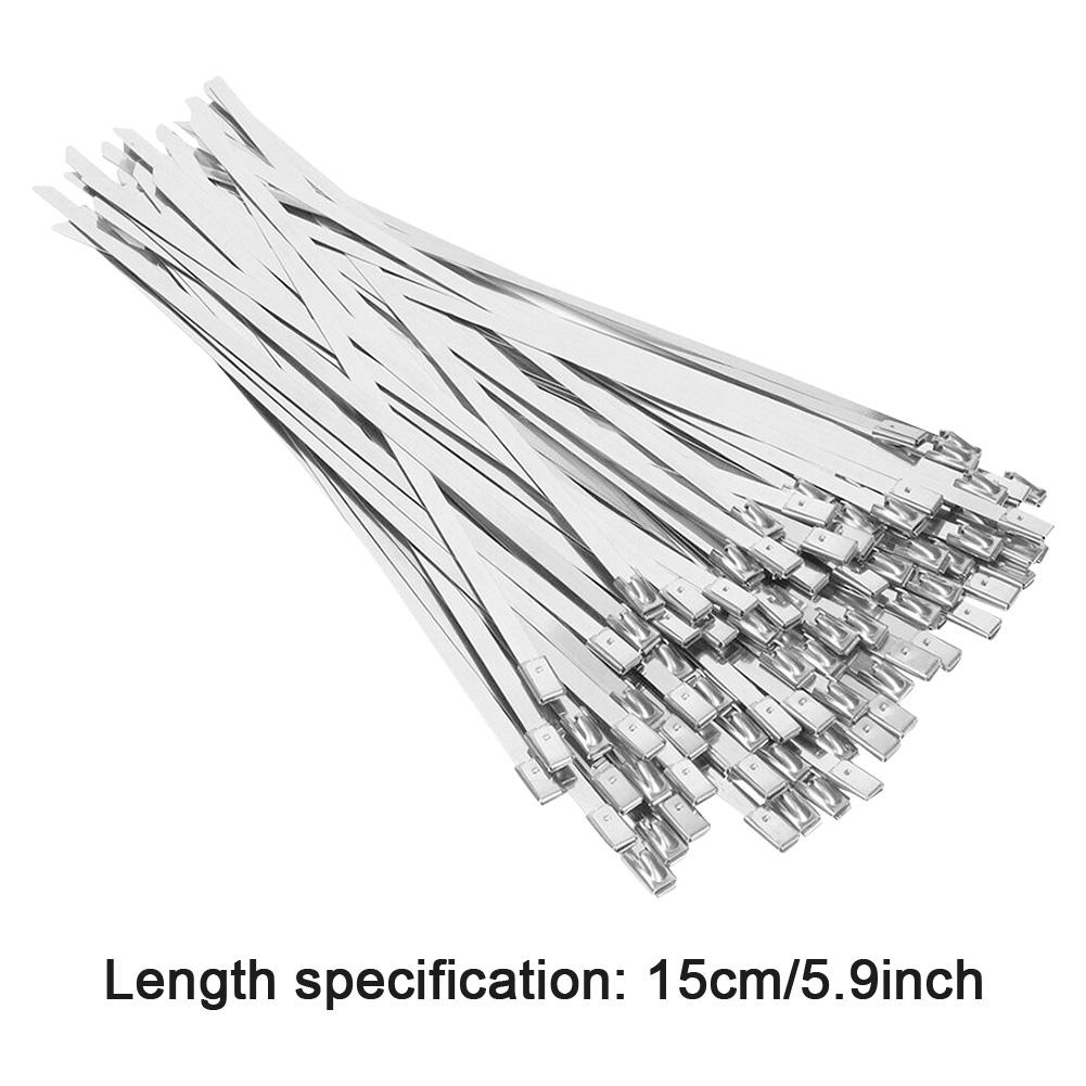 100Pcs Stainless Steel Ties Self Locking Cable Ties Heat Resistant Multi-Purpose Zip Ties for Farms Outdoor Fence