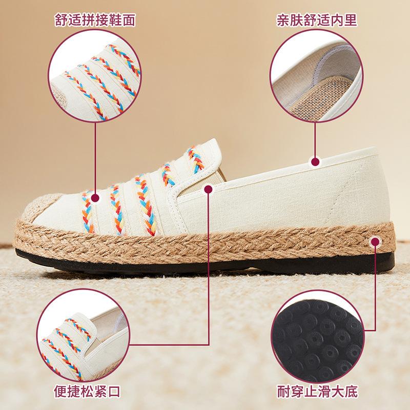 Shoes women's soft soles are not tired of feet, autumn new ethnic style one-pedal mother shoes polyurethane casual women's shoes