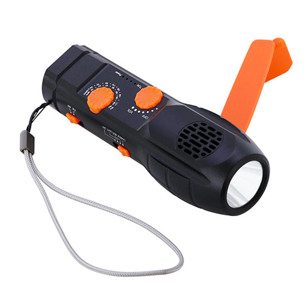 

RD629 Outdoor Hand Crank AM/FM Radio LED Flashlight 1200mAh Emergency Power Bank Black