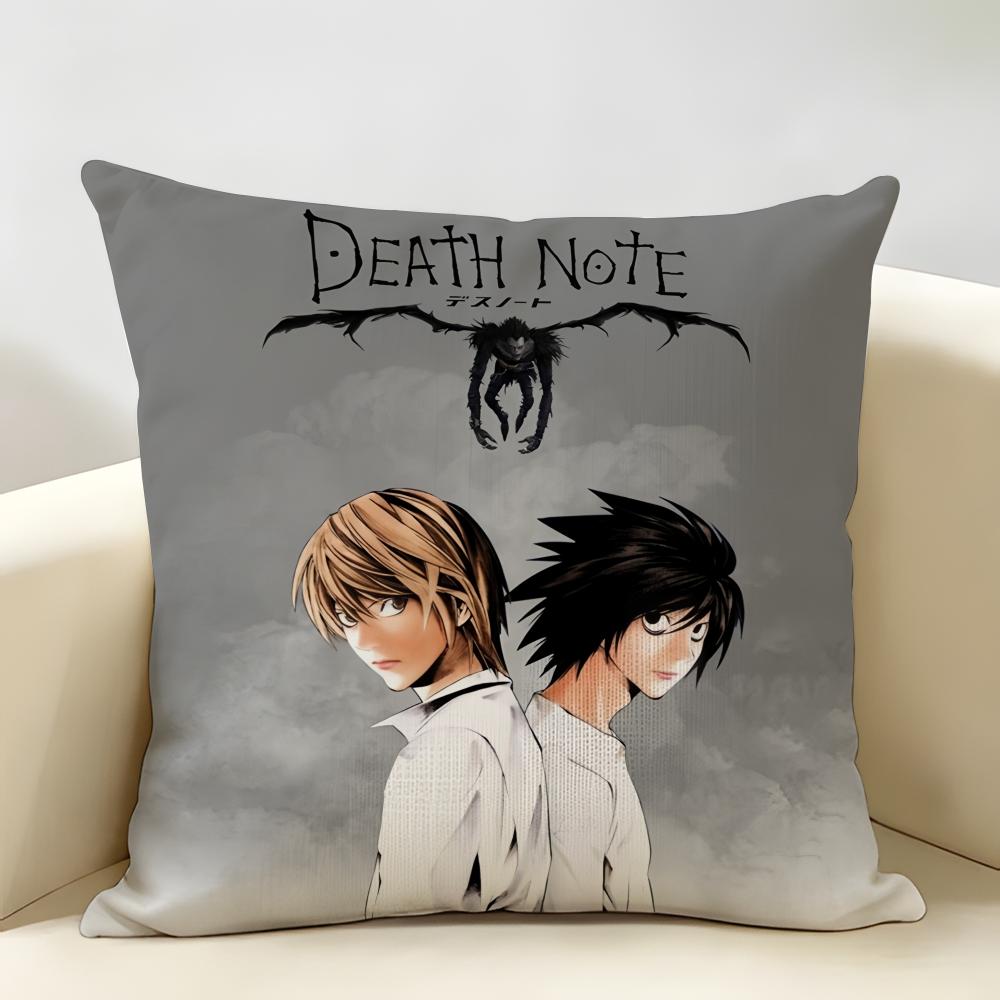Anime DDeath NNote Cushion Cover Natural Linen Organic Fabric DoubleSided Printing Room Sofa Decor Pillow Case