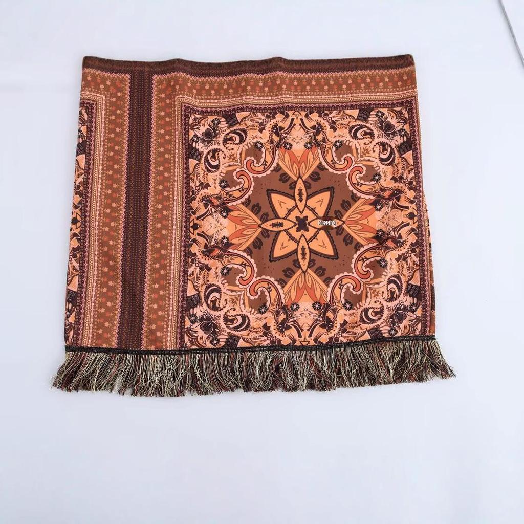 2025 Spring Strapless Tassel Dress - European & American Slim Ethnic Style for Women