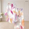 Women Plus Size Two Piece Set Round Neck Long Sleeve Printed High Low Top Wide Leg Pants