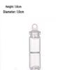 10mm Glass Tube Bottle with Mini Wood Cork, Handmade for DIY or Message Storage.
