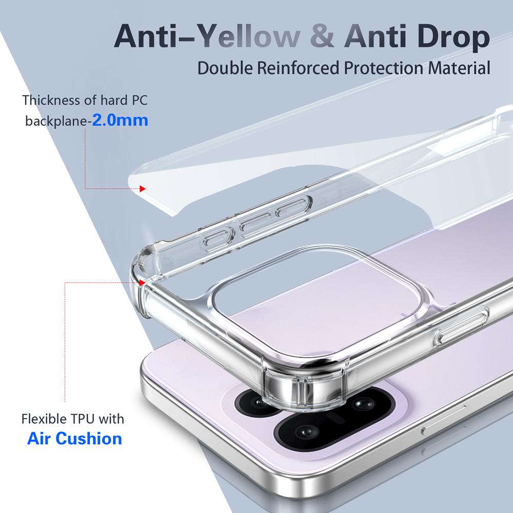 KEYSION Four-Corners Shockproof Transparent Case for OnePlus 15 5G Soft TPU+PC Clear Phone Back Cover for OnePlus 1+ 15