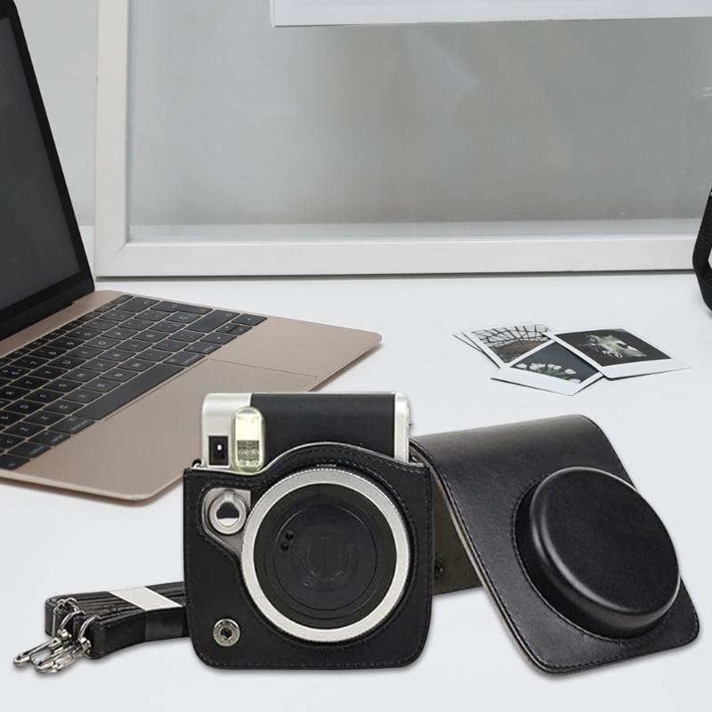 Camera Protective Cover Sleeve for Mini 70 Wear Resistant Storage Bag PU Leather Case with Removable Strap