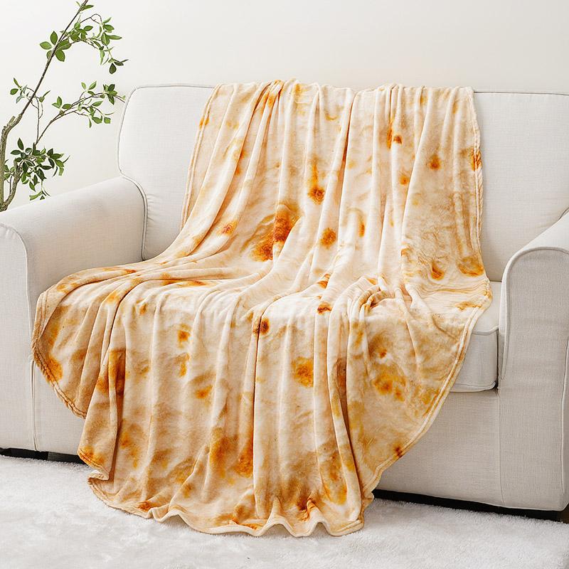 Battilo Tortilla Blanket Funny Food Throw Blankets For Bed Sofa Soft Flannel Bedspread Warm Round Blanket Bed Plaid Decor