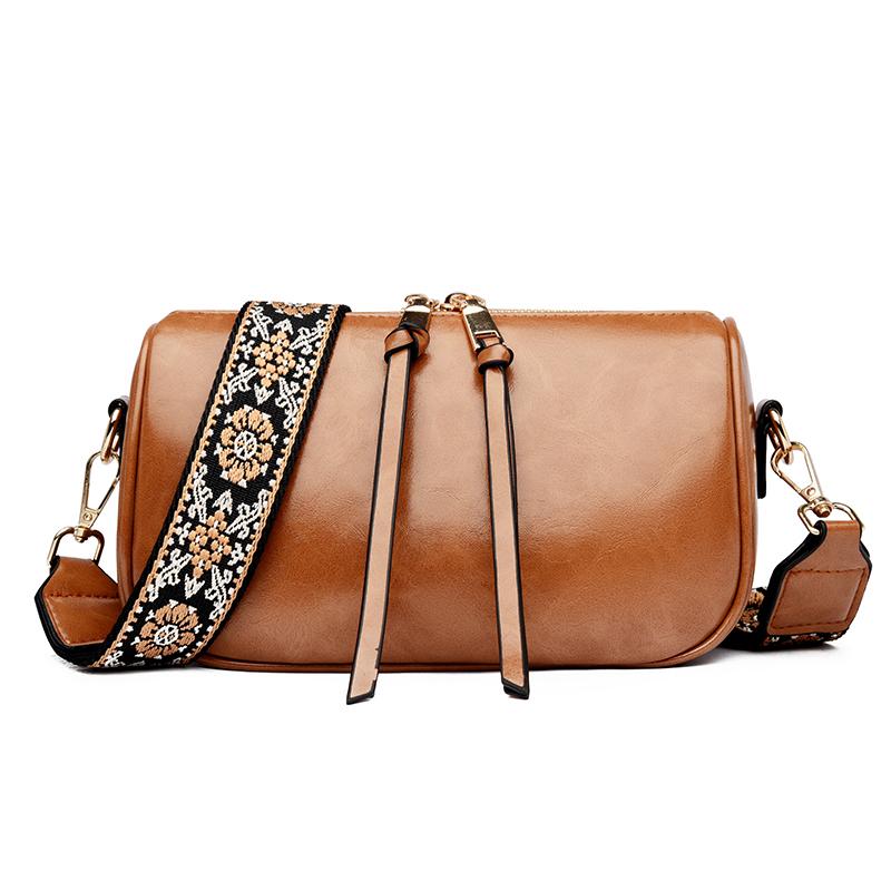 

Модная маленькая женская сумка через плечо однотонная сумка кроссбоди женская сумка из искусственной кожи с широким плечевым ремнем кошелек женские сумки коричневый