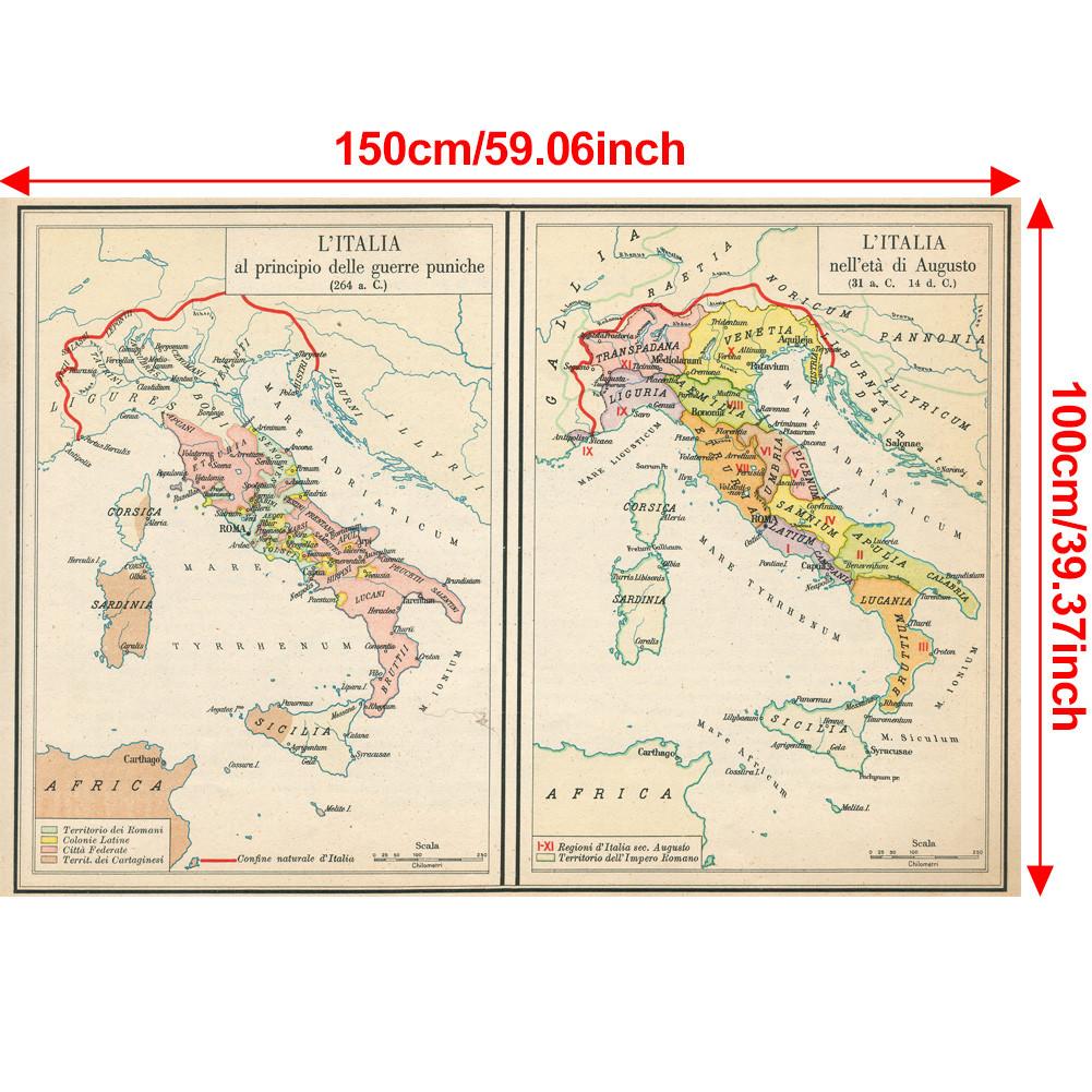 Fundal Harta Italiană-Harta Italiei Vintage,Decor de Perete Decor Acasă,Studiu,Instrumente Geografice,Instrumente Turism/educație