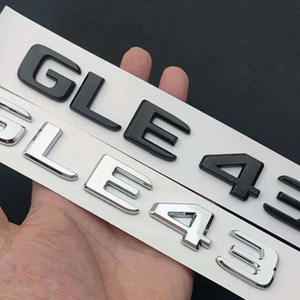 CUTRB1 1 Set Car Trunk 3D Badge Rear Sticker Logo For Mercedes Benz GLE43 AMG W167 W166 GLE43 Biturbo 4matic Logo Automotive Accessory