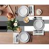 Emvency Black Grey Table Runner and Placemats Set of 6, Modern Geometric Abstract Painting Art Dining Table Decor for Daily Use(1 Table Runner 72