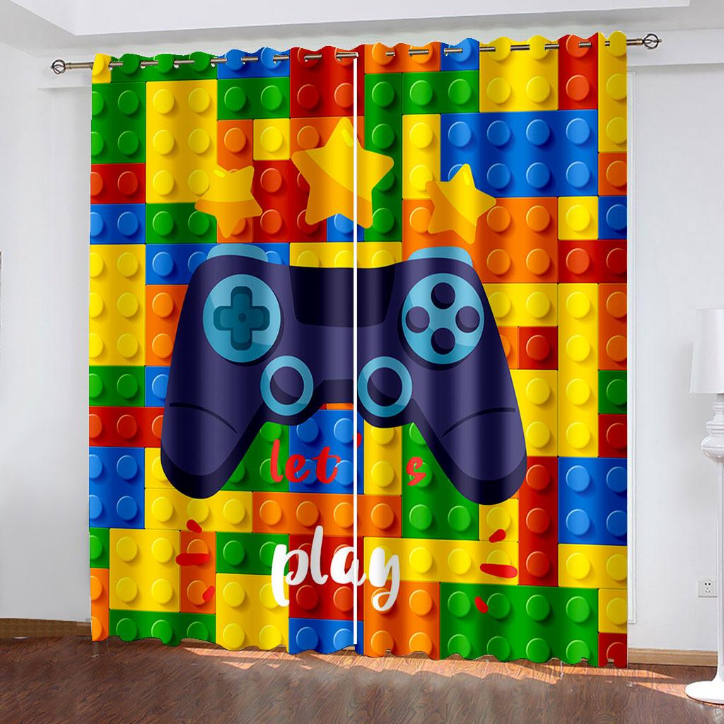 Cheap 3D Cool Children's Game Handle Curtains Game Controller Curtains 2 Panel Children's Room Bedroom Living Room Decor