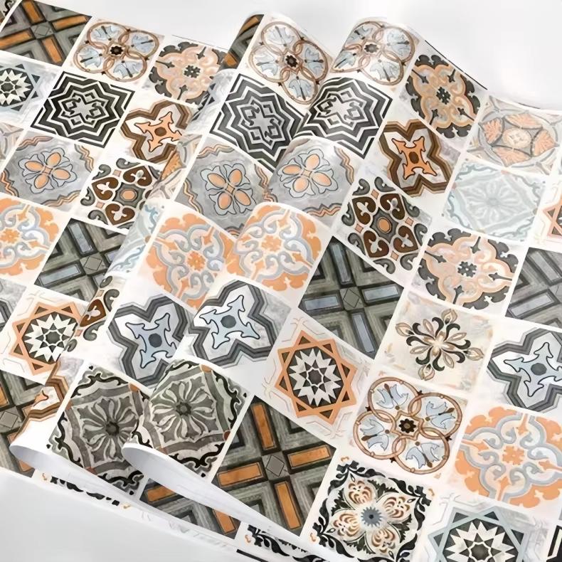 

Водонепроницаемые ПВХ наклейки на стену 40 см Самоклеящиеся обои для ванной комнаты Кухонные маслостойкие для ремонта шкафов Европейский стиль 3D Дом 40cmX20m