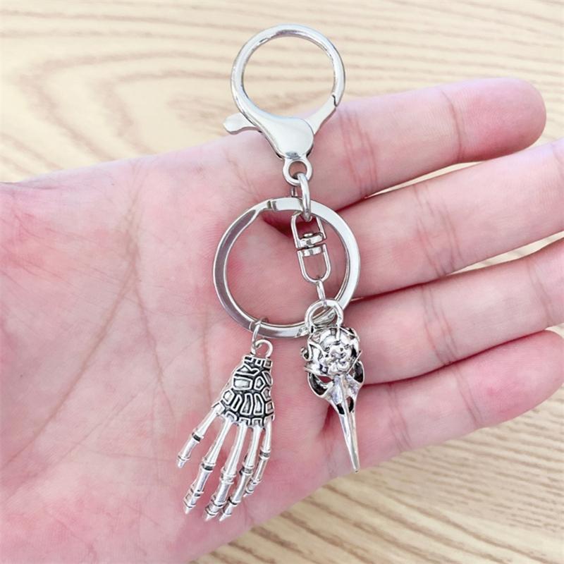 Alloy Bird Head Skull Claw Keychain Key Holder Charm Jewelry Gift Luggage Bag Ornament Car Key Hanging Accessories