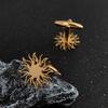 Men's Cufflinks Gold Color Sunflower Shirt Cuff Link Buttons Fashion Stainless Steel Jewelry Accessories Groomsman Wedding Gifts