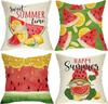Hello Summer Vibes Gnome Decorative Throw Pillow Cover 18X18In Set Of 4 Ice Cream Popsicle Juice Porch Patio Outdoor Couch