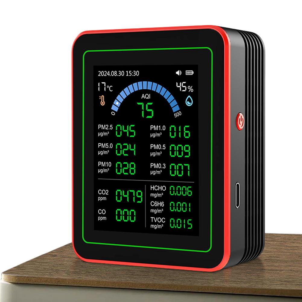 Tuya WiFi 18 in 1 Air Quality Detector TFT Display Portable AQI PM0.3 PM1.0 PM2.5 PM10 CO CO2 TVOC HCHO Tester
