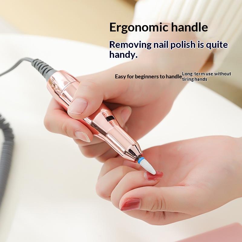 Nail Drill Machine Pro Lathe Nail Milling Cutter Rechargeable Nail Art Electric Sander Motor Polisher With 12 Polishing Head