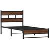Metal Bed Frame Without Mattress Oak Look 75 X 190 Cm