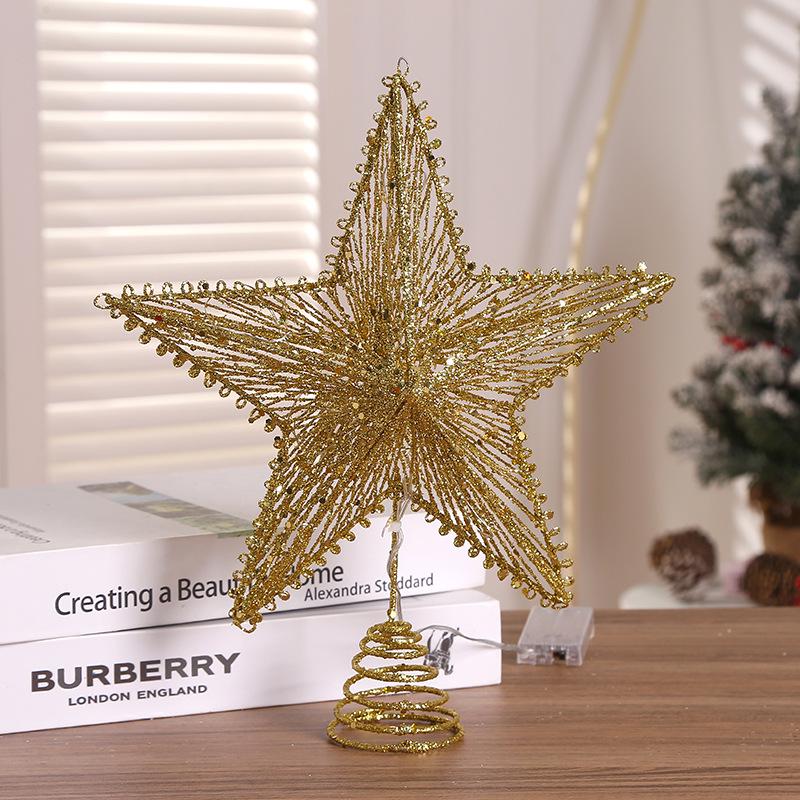 2026 Five-Pointed Christmas Tree Topper Star - Holiday Decoration and Gift Accessory