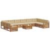 Outdoor Sofa Set 11 pcs Natural and Beige Solid Acacia Wood