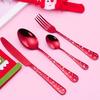 4Pcs/Set Exquisite Cutlery Set Corrosion Resistant Stainless Steel Smooth Edge Safe Use Scoop Fork for Daily Life
