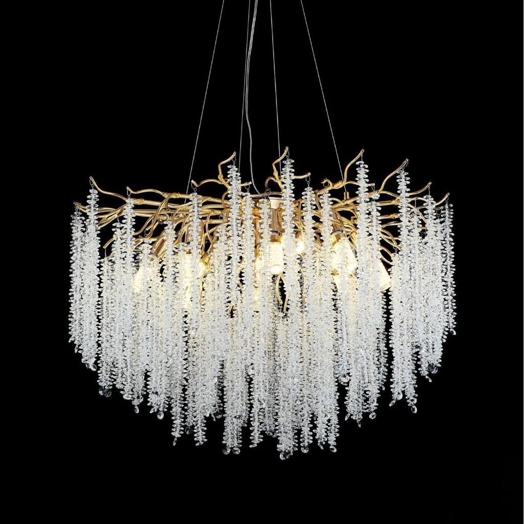 French Modern Crystal Branch Chandelier - Luxury Living Room Light
