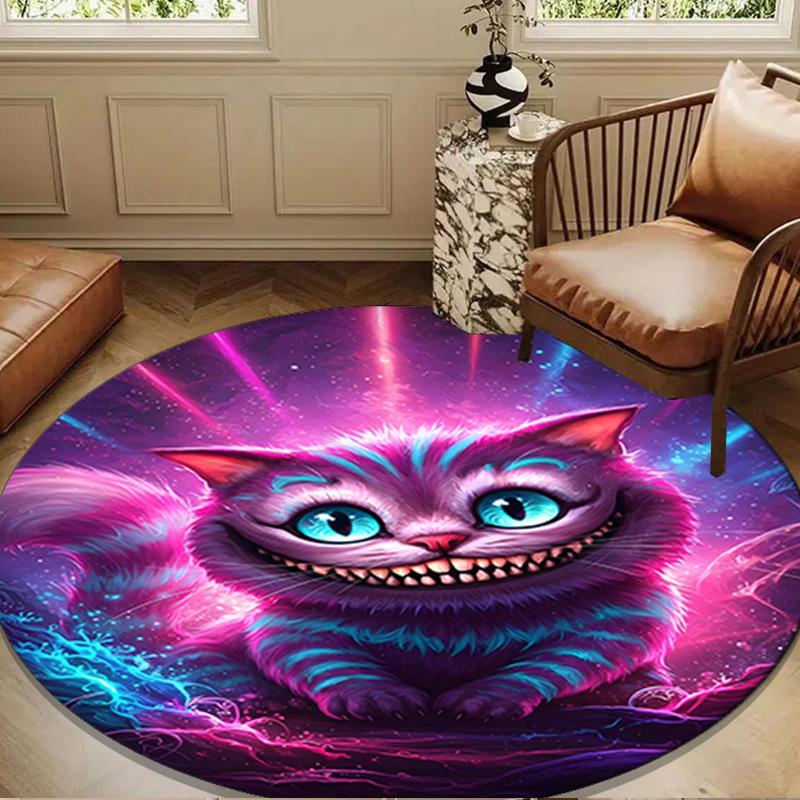 1PC WonderlCat Fantasy Round Rug for Livingroom,Bedroom, Palyroom, Chair Rug, Area rug, Circle Carpet, Large Size Fan Christmas gift