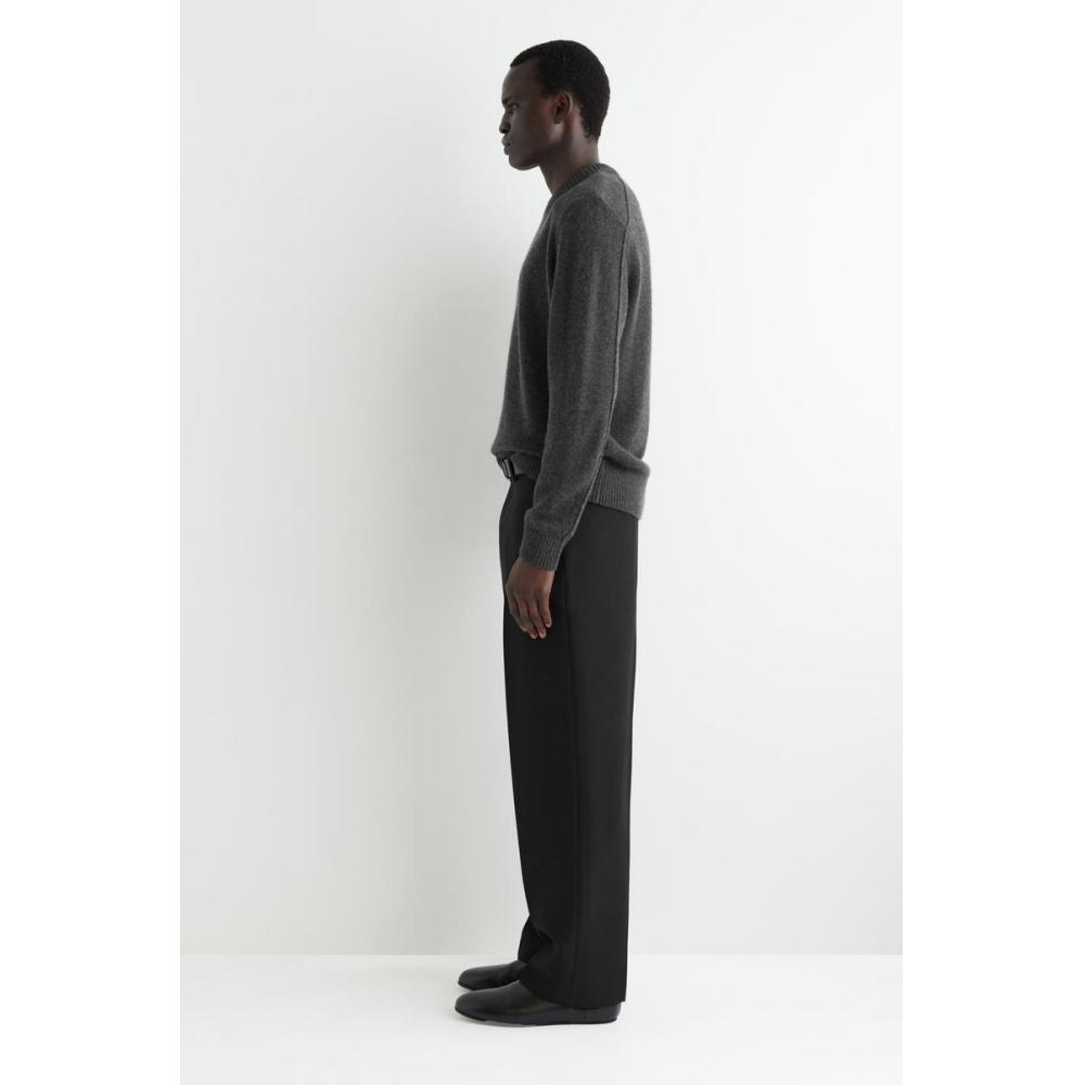 Cos Japan Cashmere Crew Neck Sweater Charcoal Melange