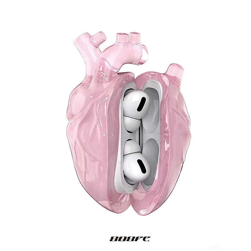 808FC Srdce Silikonový Nárazuvzdorný Obal na Sluchátka AirPods Pro