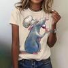 Cat Animal 3D Print T-Shirts Summer Women Round Neck Short Sleeve T Shirt Harajuku Top Y2k Casual Oversized Tees Female Clothing