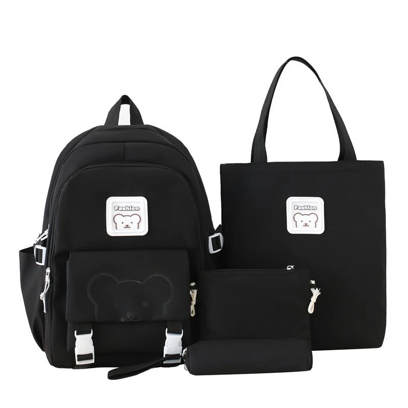 New Backpack Four Piece Student Backpack Simple Large Capacity Backpack for Primary and Secondary School Students