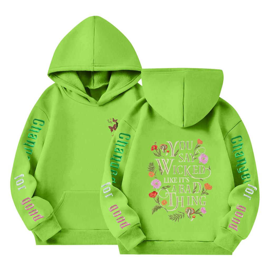 Kinder Langarm Lockerer Pullover Buchstabenaufdruck Kordelzug Kapuzen-Sweatshirt