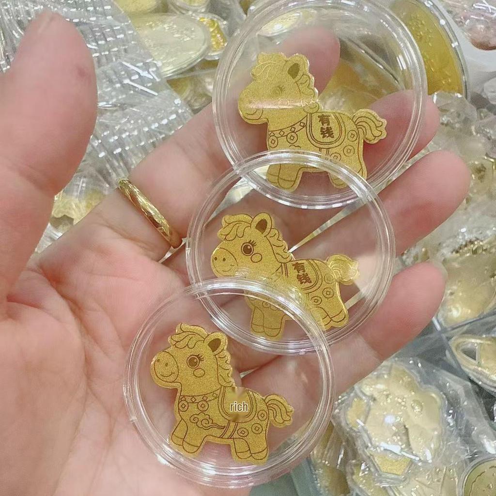 999 Pure Gold Wealth Boost Mobile Sticker 2mg - Creative Souvenir Gift for Good Fortune